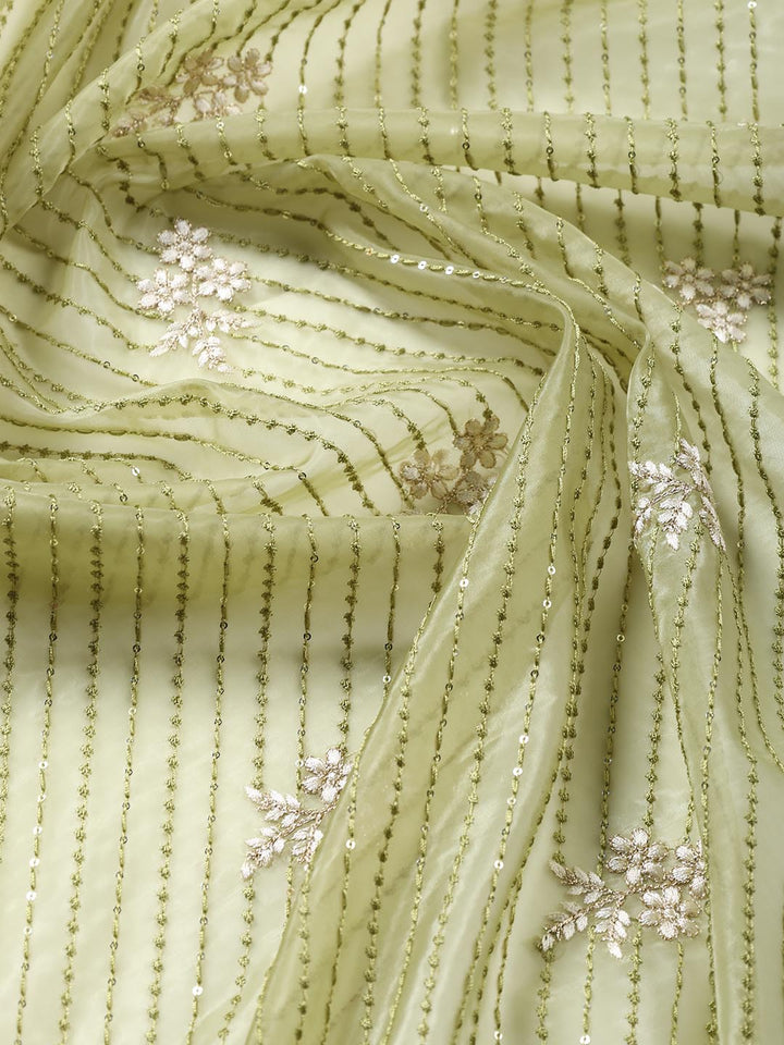 Embroidered Organza Unstitched Suit Piece With Dupatta