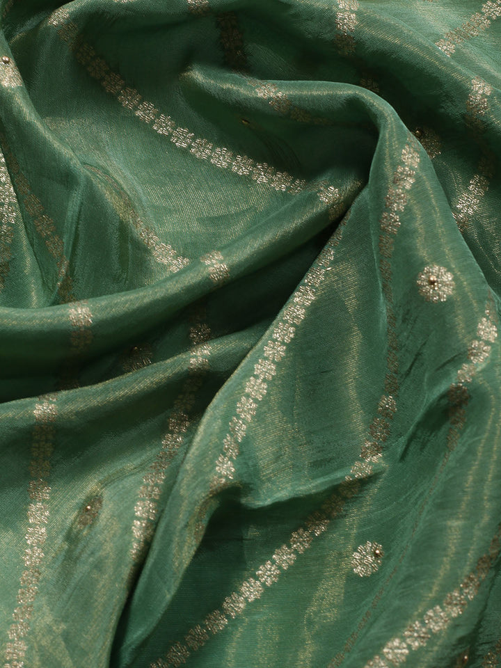 Woven Tissue Unstitched Suit With Dupatta