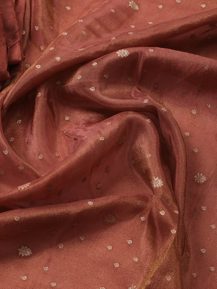 Embroidered Art Silk Unstitched Suit Piece With Dupatta