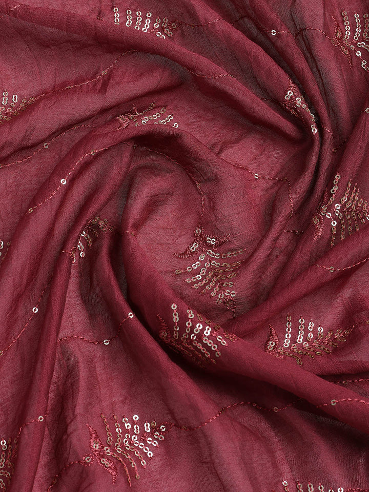Neck Embroidered Cotton Blend Unstitched Suit Piece With Dupatta