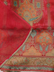 Neck Embroidered Handloom Unstitched Suit With Dupatta