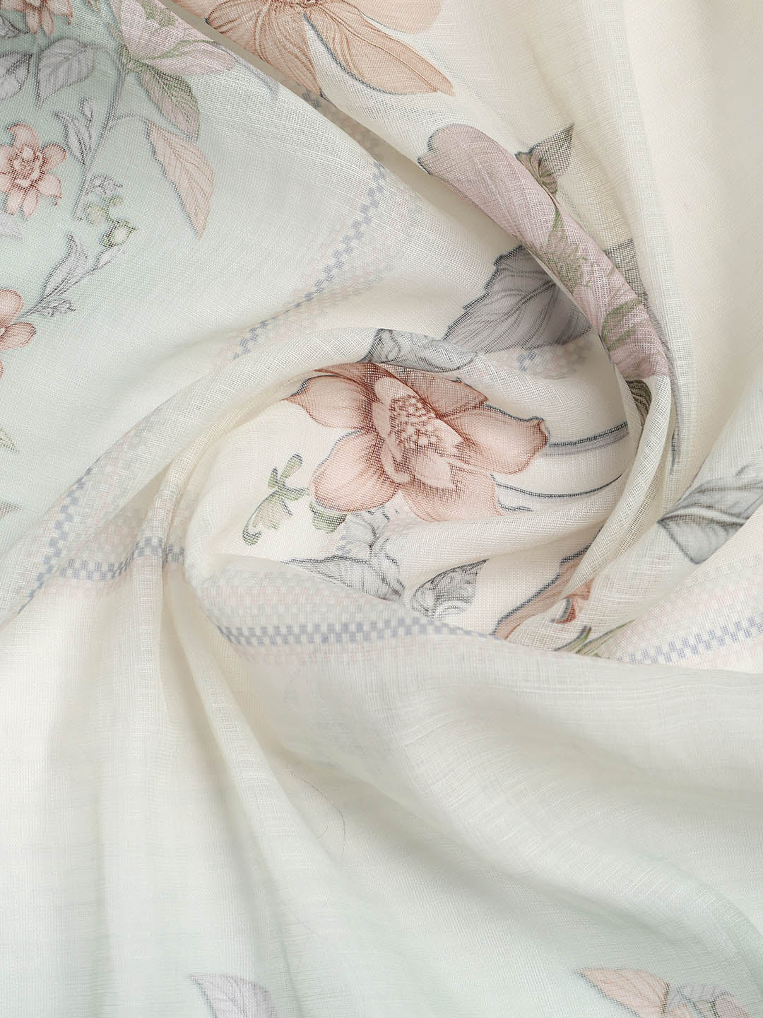 Printed Linen Unstitched Suit Piece With Dupatta