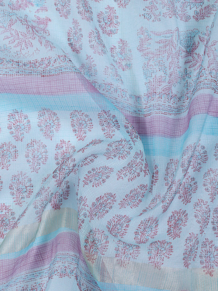 Neck Work Cotton Blend Unstitched Suit With Dupatta