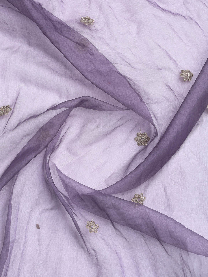 Neck Embroidery Organza Unstitched Suit Piece With Dupatta