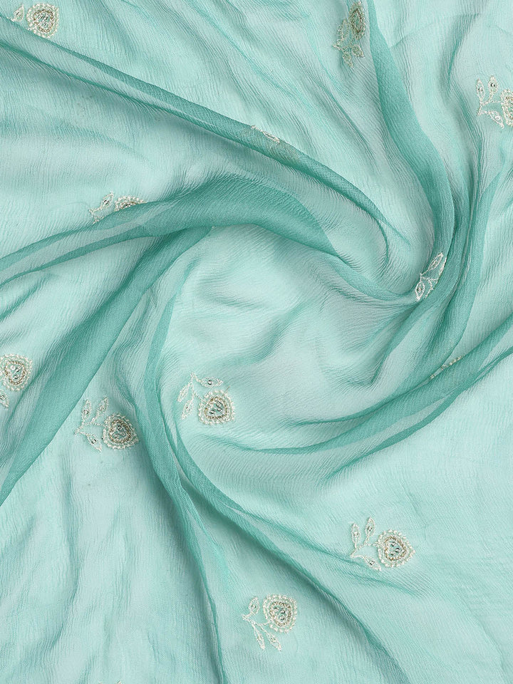 Embroidered Organza Unstitched Suit Piece With Dupatta