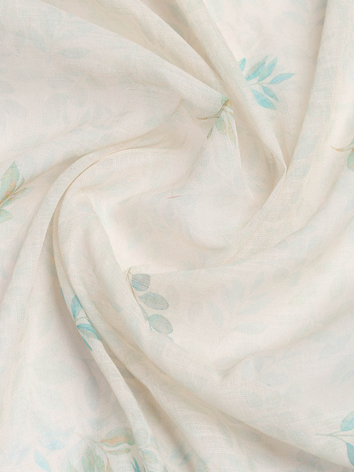 Printed Cotton Blend Unstitched Suit Piece With Dupatta