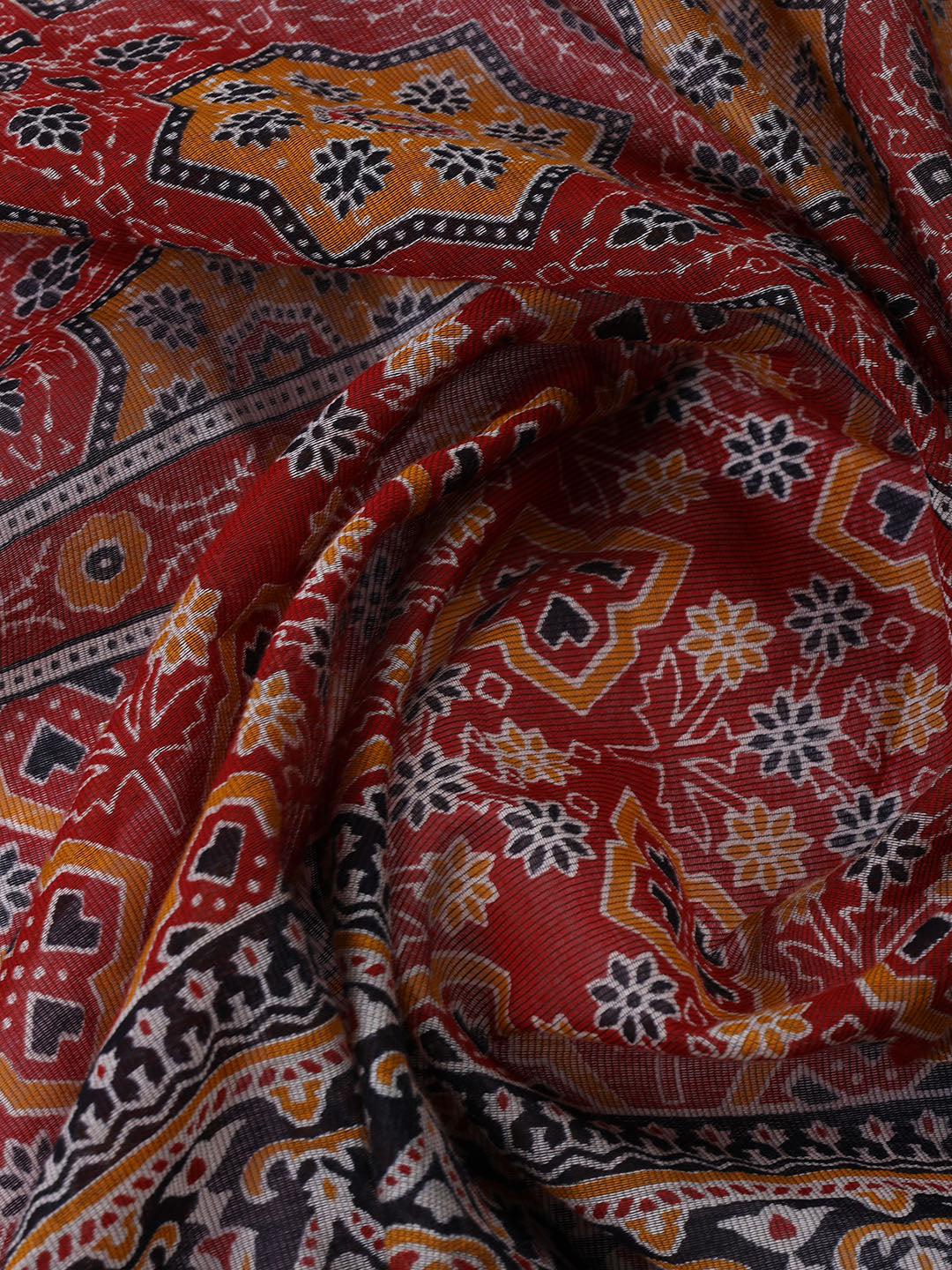 Printed Cotton Blend Unstitched Suit With Dupatta