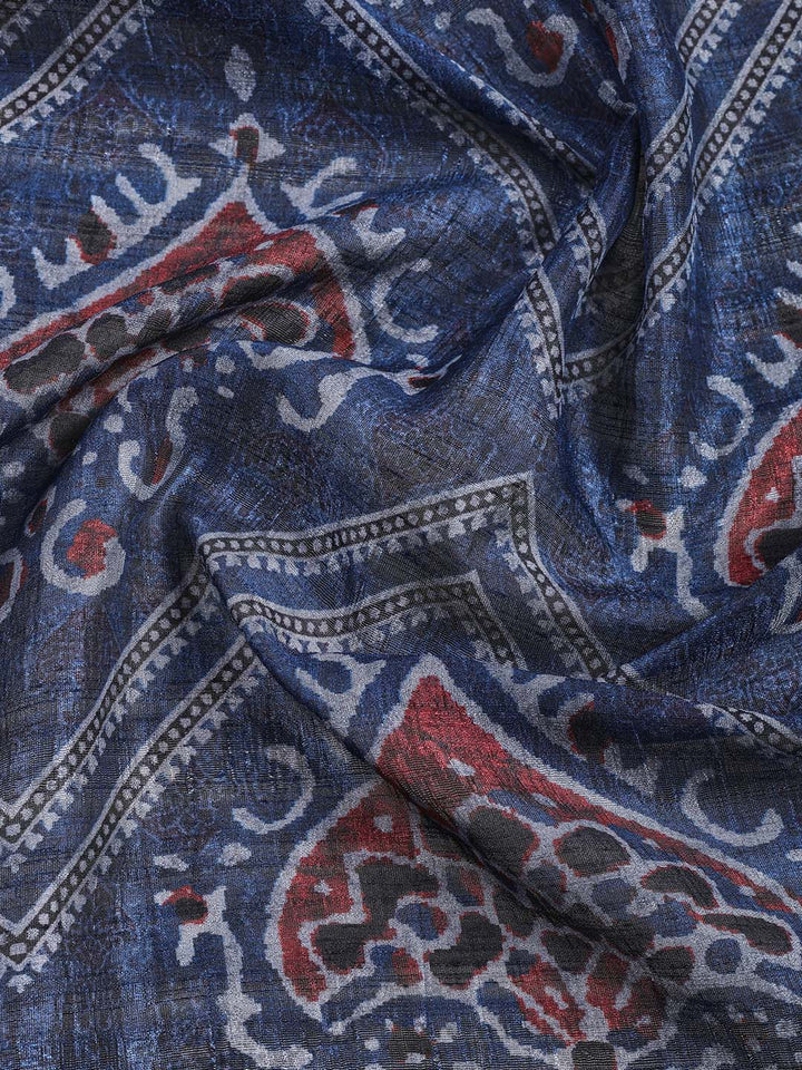 Neck Embroidery Tussar Unstitched Suit Piece With Dupatta