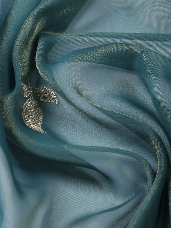 Neck Embroidered Tissue Unstitched Suit With Dupatta