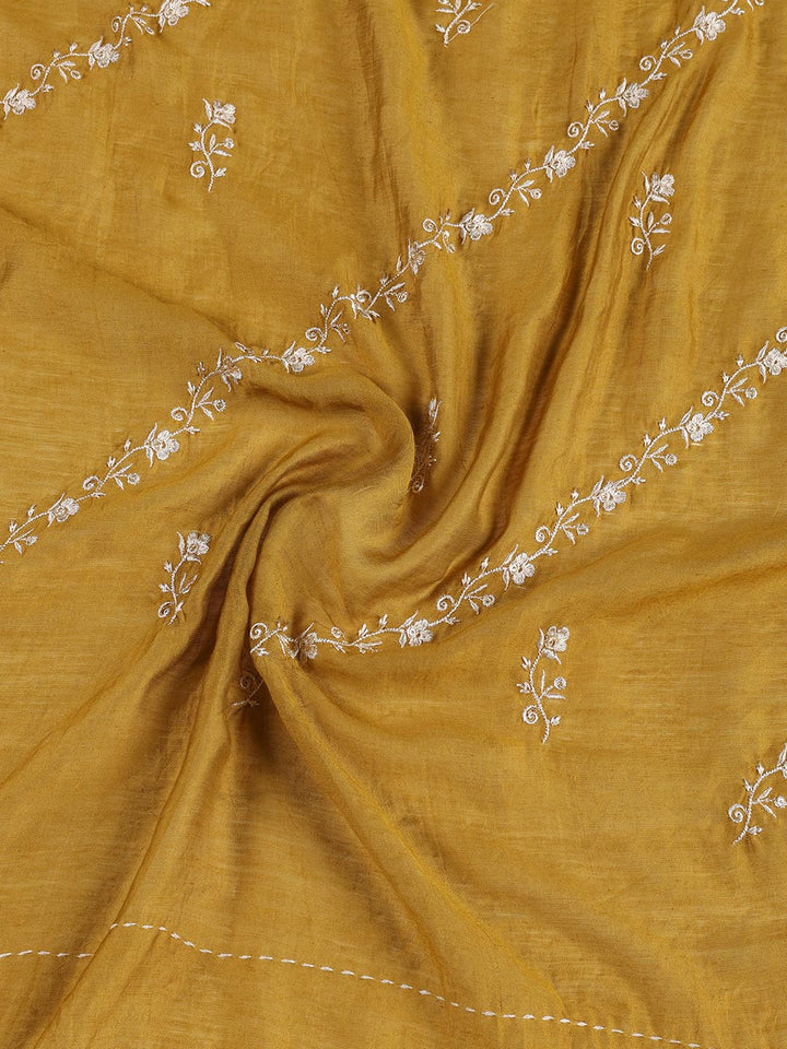 Neck Embroidery Cotton Blend Unstitched Suit Piece With Dupatta
