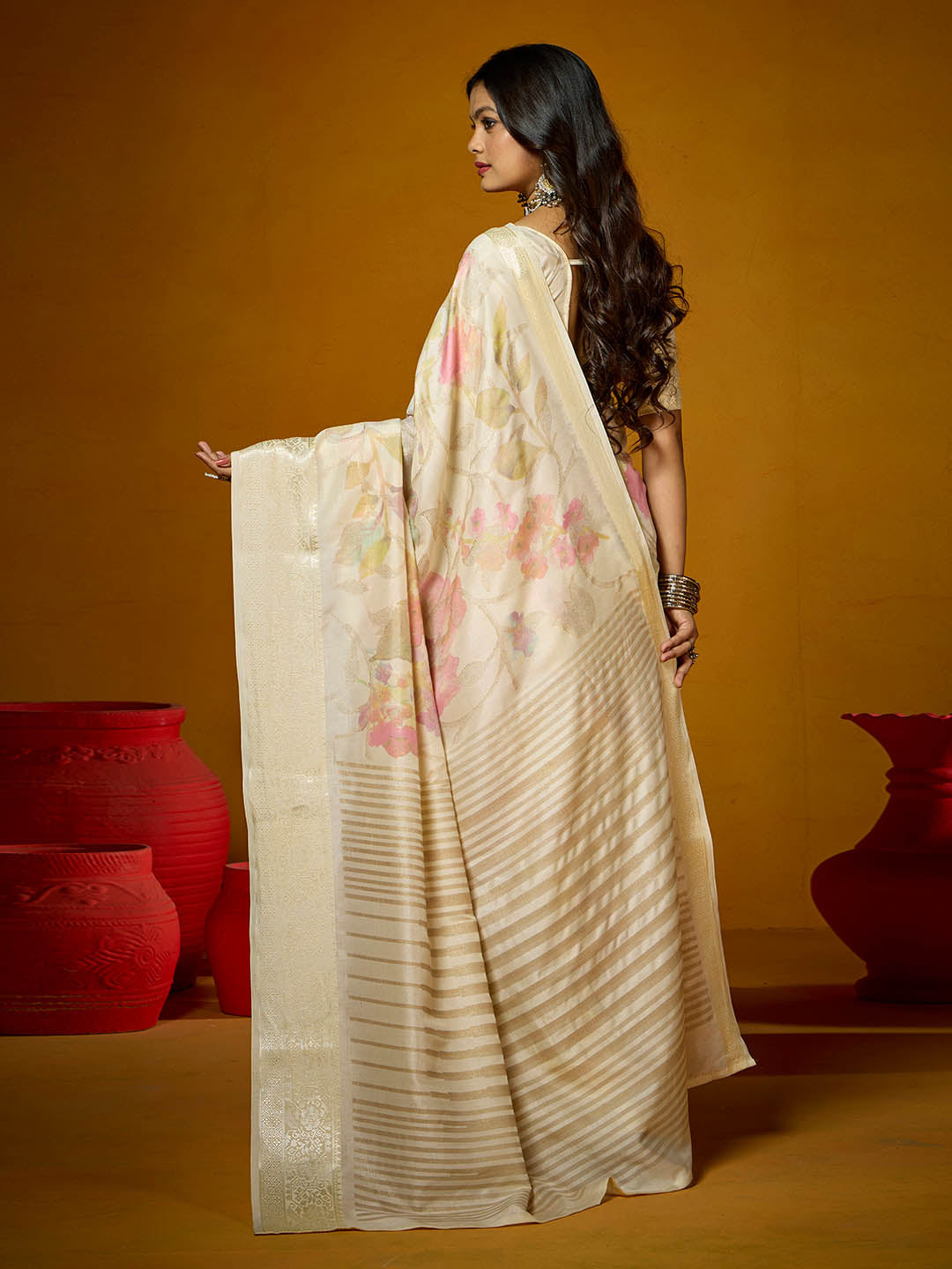 Zari Jaal Woven Art Silk Saree