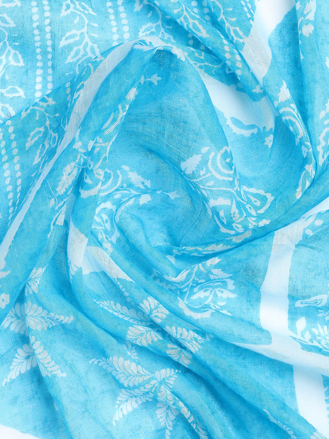 Printed Cotton Blend Unstitched Suit With Dupatta