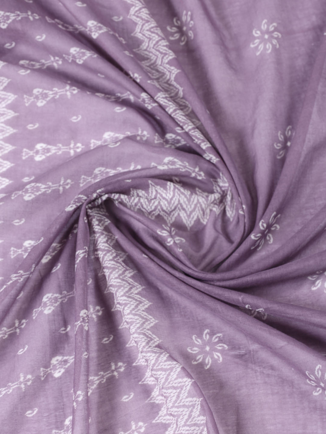 Printed Cotton Blend Unstitched Suit With Dupatta