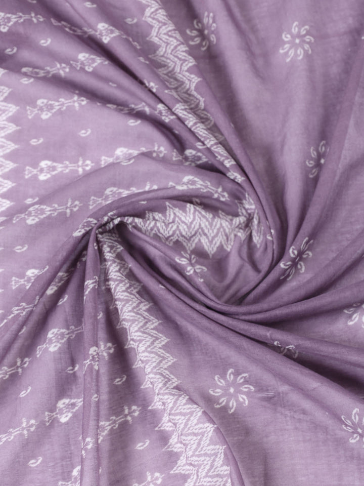 Printed Cotton Blend Unstitched Suit With Dupatta