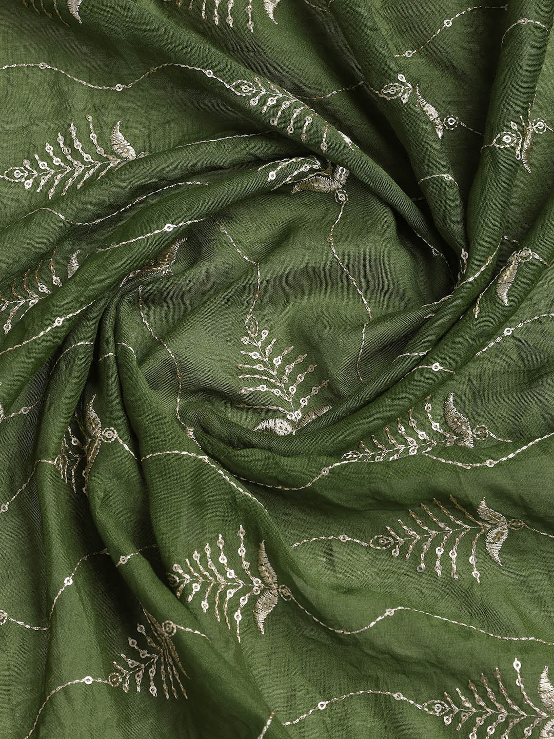 Neck Embroidered Cotton Blend Unstitched Suit Piece With Dupatta