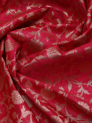 Woven Banarasi Chanderi Unstitched Suit With Dupatta