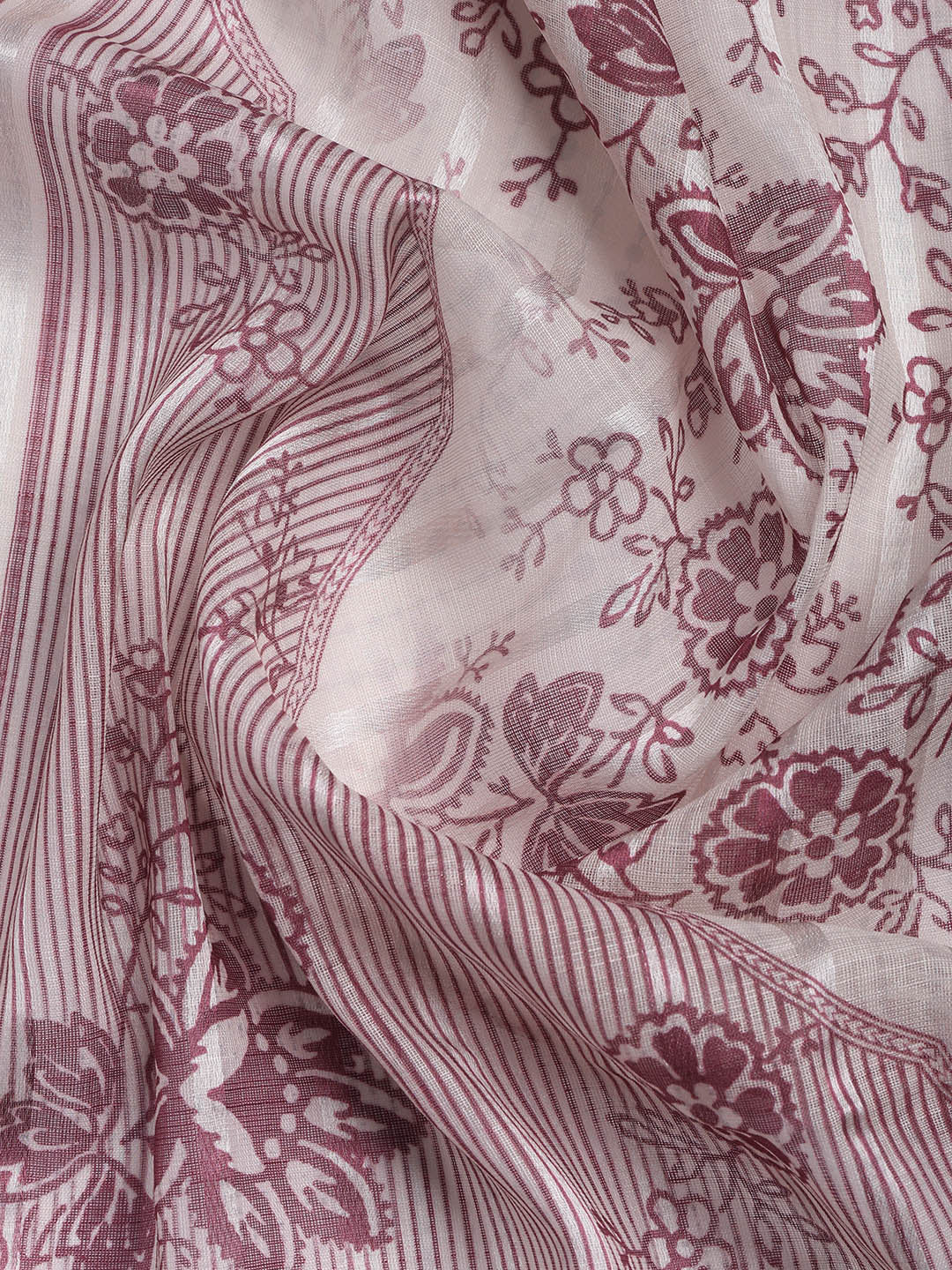 Printed Linen Unstitched Suit Piece With Dupatta