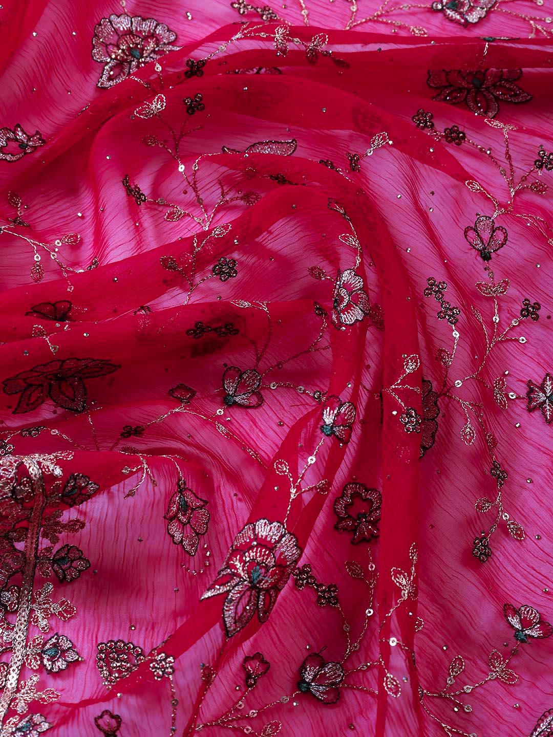 Embroidered Organza Unstitched Suit Piece With Dupatta