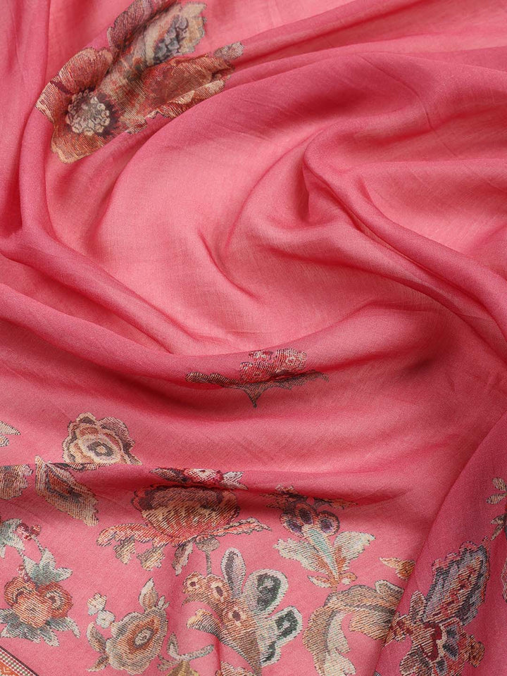 Printed Muslin Unstitched Suit Piece With Dupatta