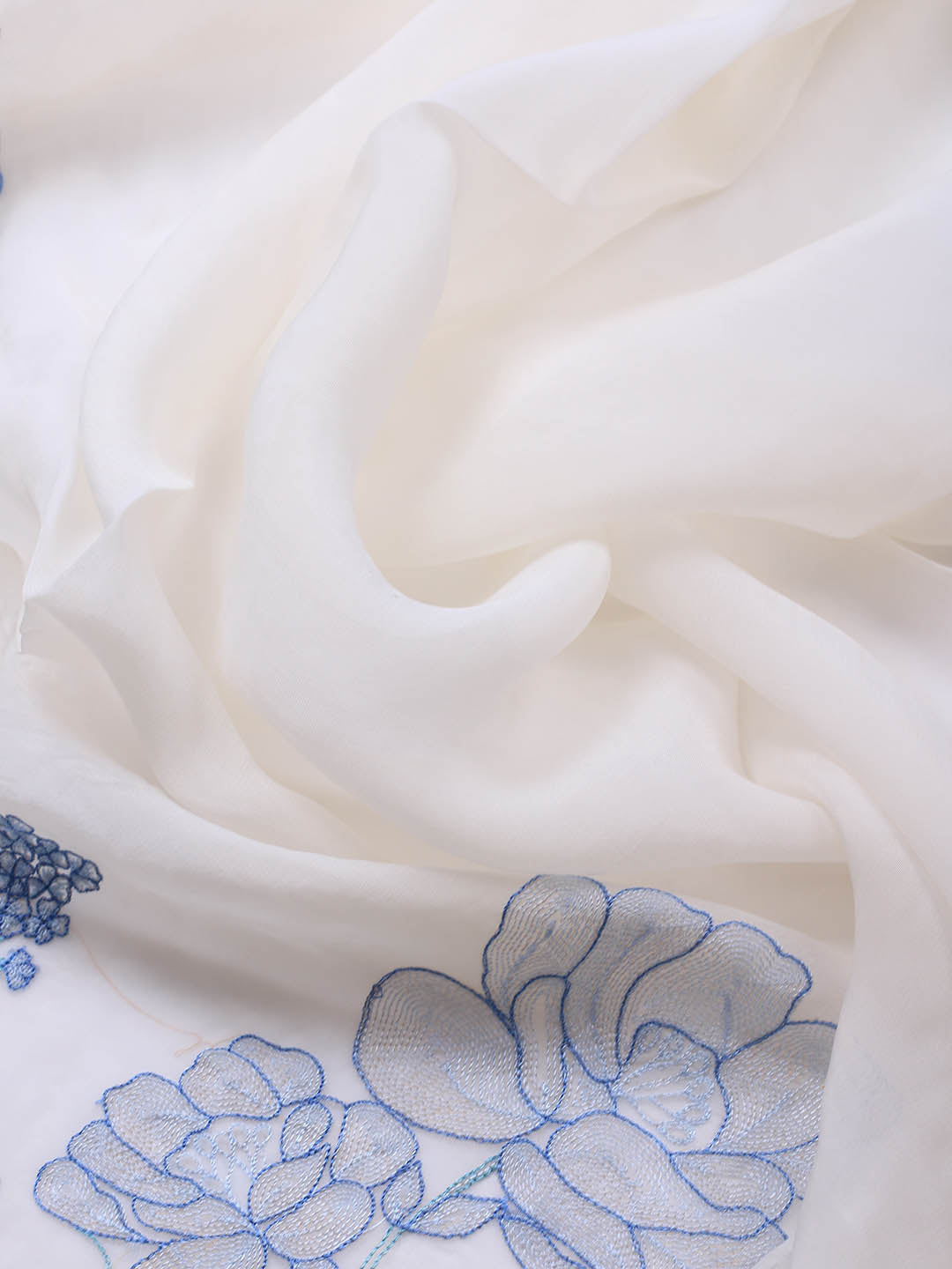 Embroidery Linen Unstitched Suit With Dupatta