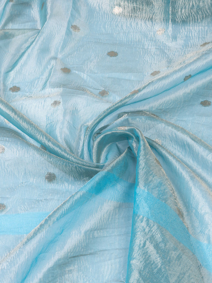 Neck Embroidered Tissue Unstitched Suit Piece With Dupatta