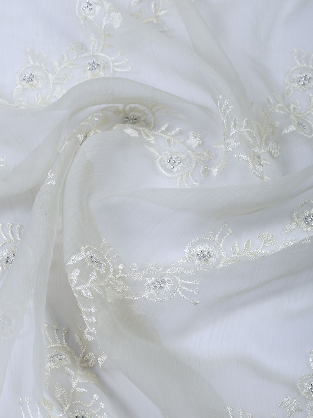 Embroidered Organza Unstitched Suit With Dupatta