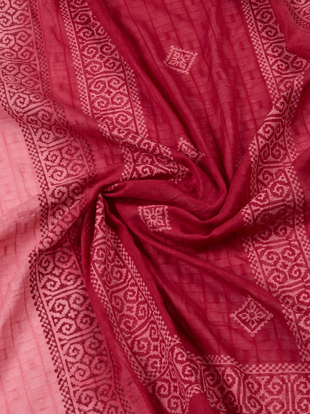 Printed Cotton Blend Unstitched Suit Piece With Dupatta