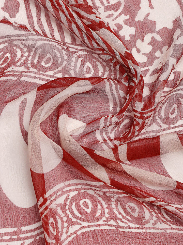 Printed Cotton Blend Unstitched Suit With Dupatta
