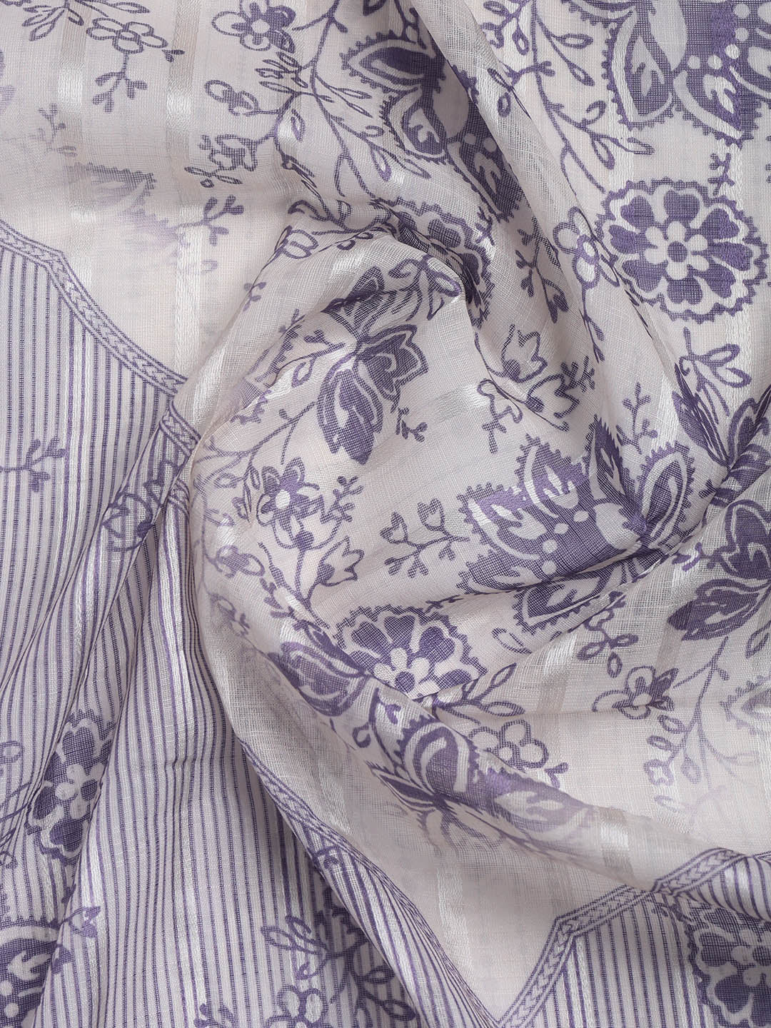 Printed Linen Unstitched Suit Piece With Dupatta