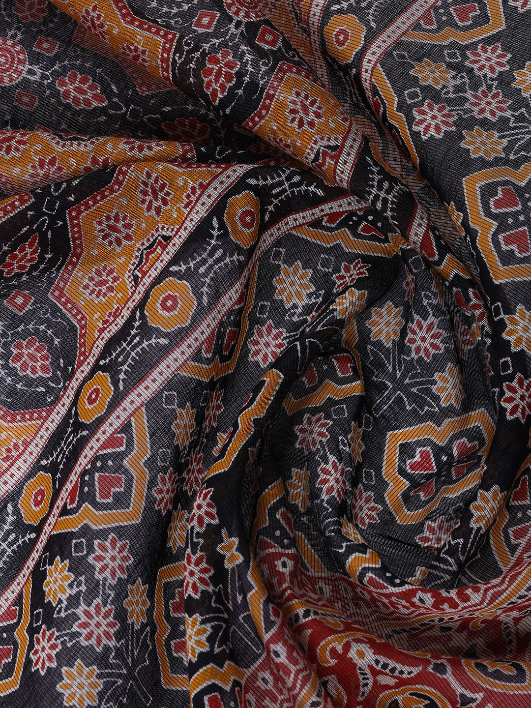 Printed Cotton Blend Unstitched Suit With Dupatta