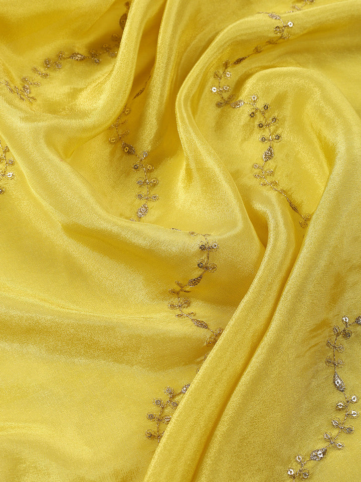 Neck Embroidered Tissue Unstitched Suit With Dupatta