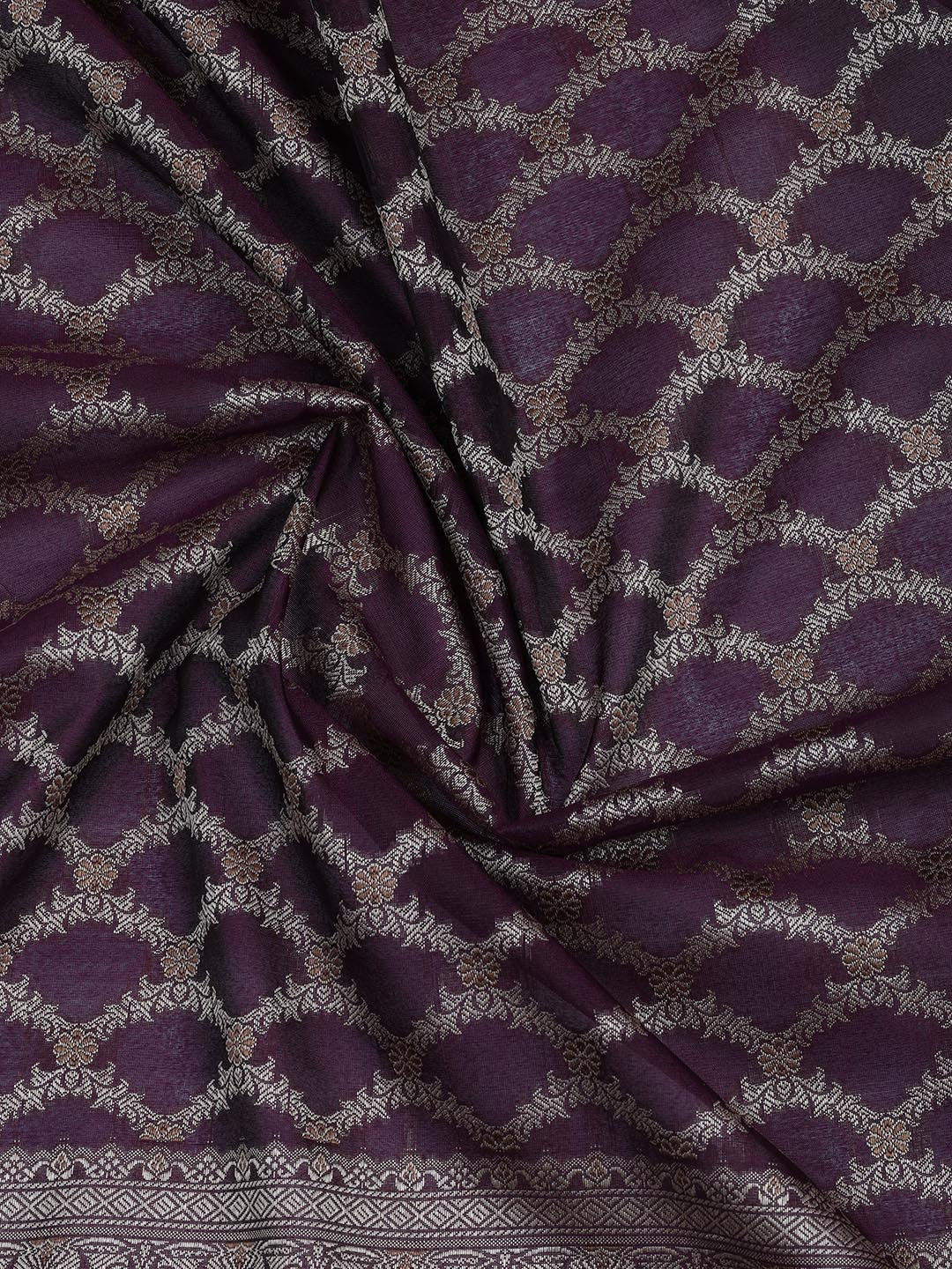 Floral Woven Booti Chanderi Unstitched Suit With Dupatta