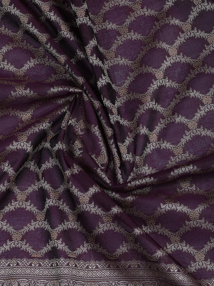 Floral Woven Booti Chanderi Unstitched Suit With Dupatta