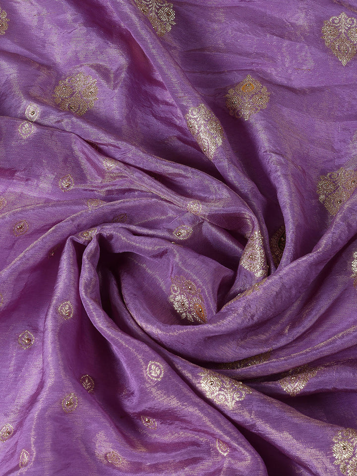Woven Tissue Unstitched Suit Piece With Dupatta