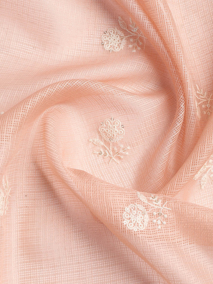 Embroidered Cotton Blend Unstitched Suit Piece With Dupatta