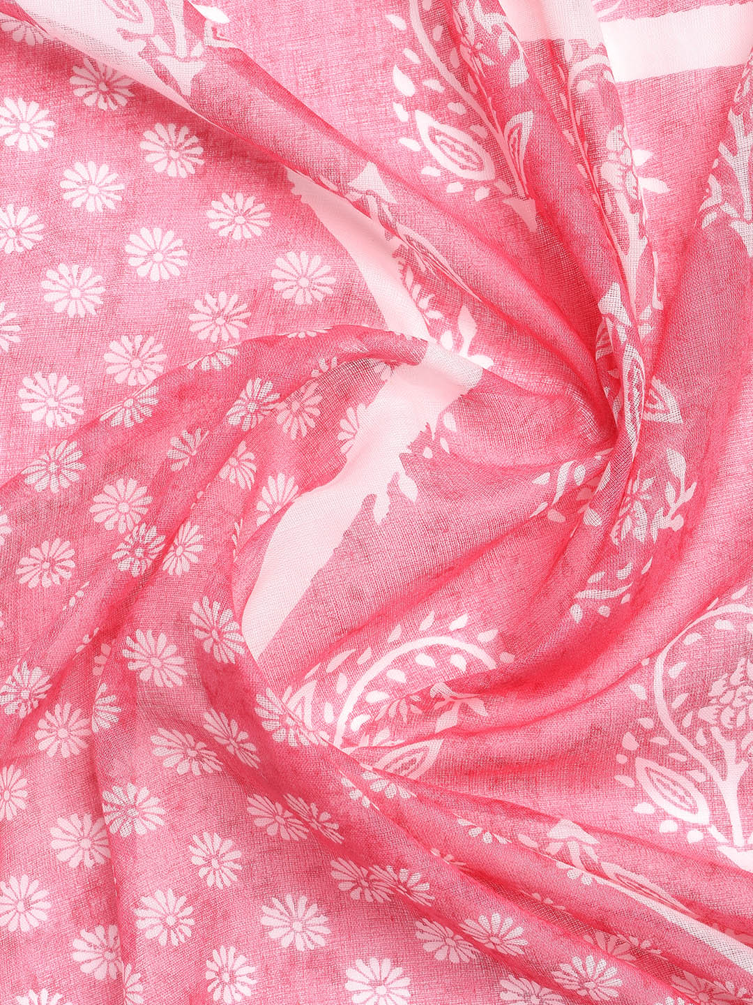 Printed Cotton Blend Unstitched Suit With Dupatta