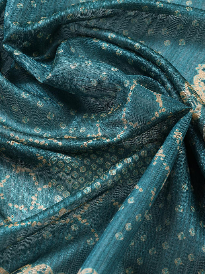 Neck Embroidered Tussar Unstitched Suit Piece With Dupatta