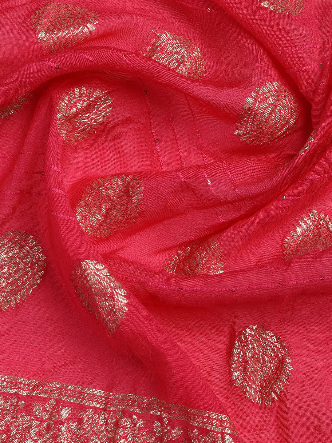 Neck Embroidery Chanderi Unstitched Suit With Dupatta