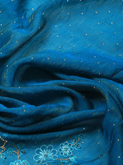 Embroidered Chinon Unstitched Suit With Dupatta