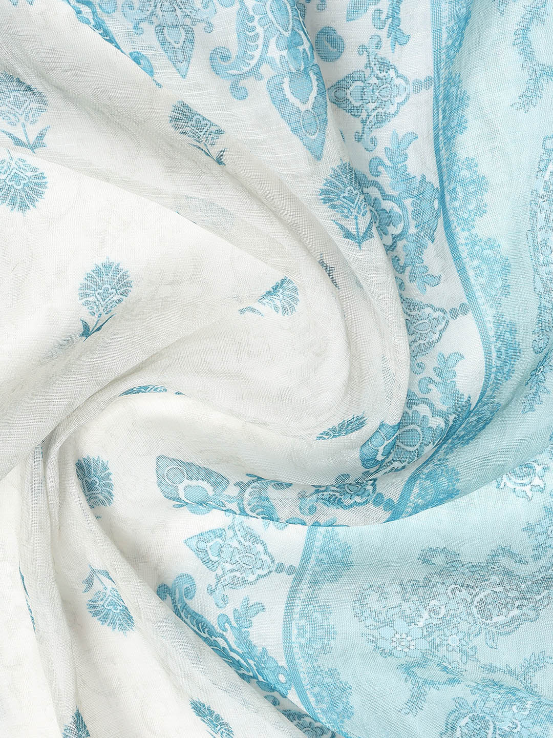 Printed Linen Unstitched Suit Piece With Dupatta