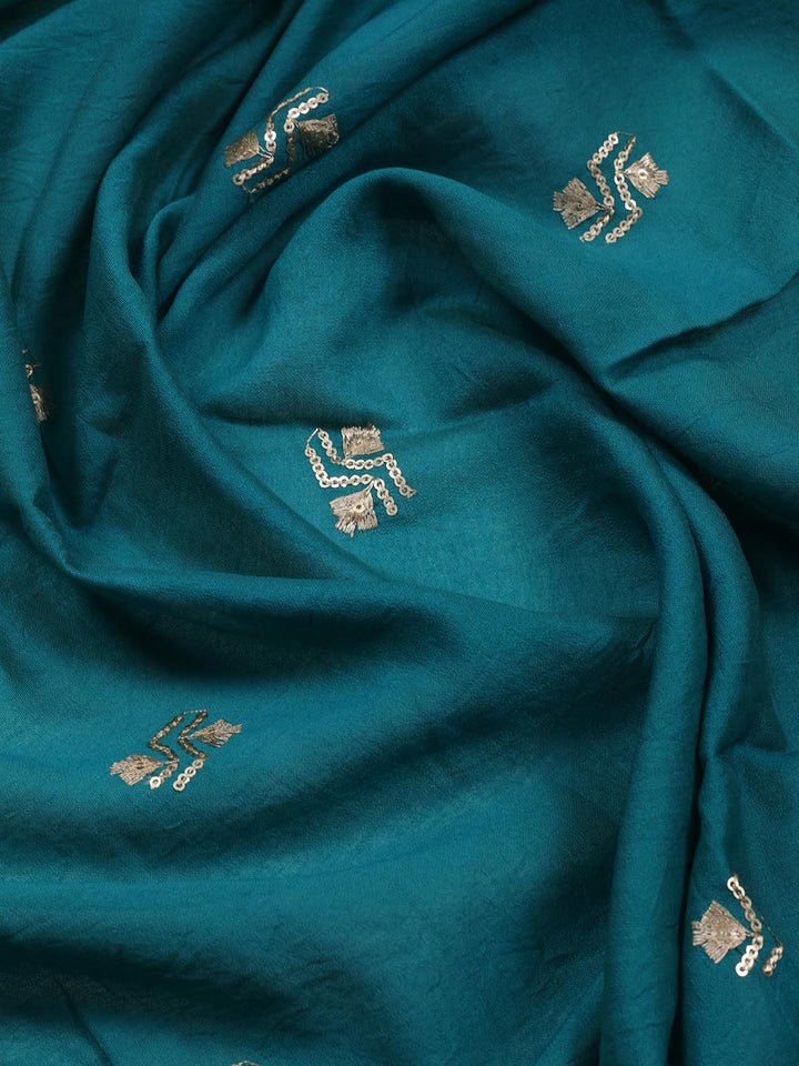 Embroidered Cotton Blend Unstitched Suit Piece With Dupatta