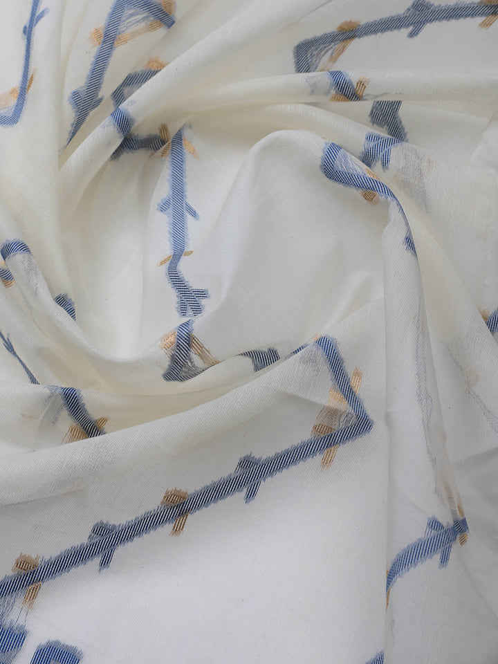 Jamdani Chanderi Unstitched Suit Piece With Dupatta