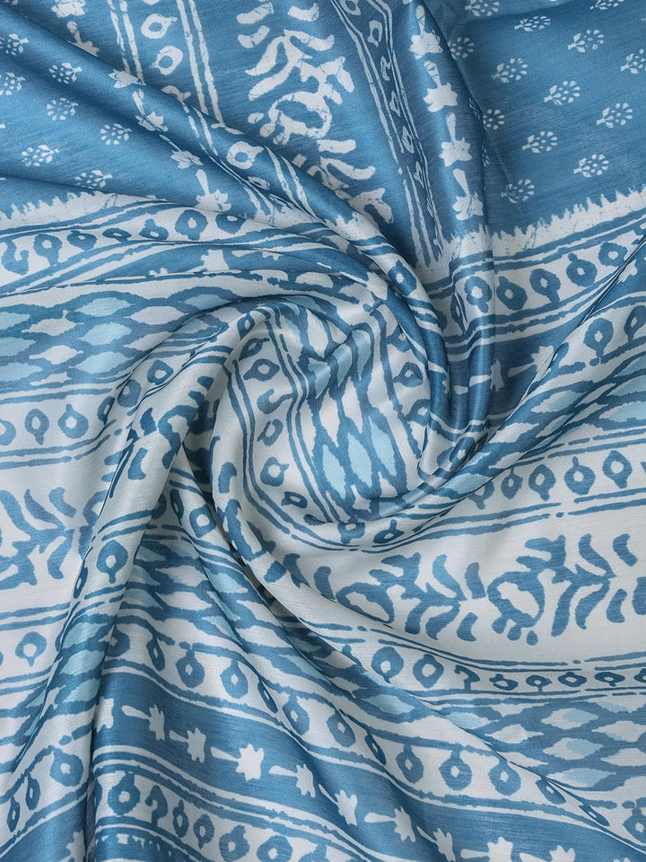Neck Embroidery Chanderi Unstitched Suit With Dupatta