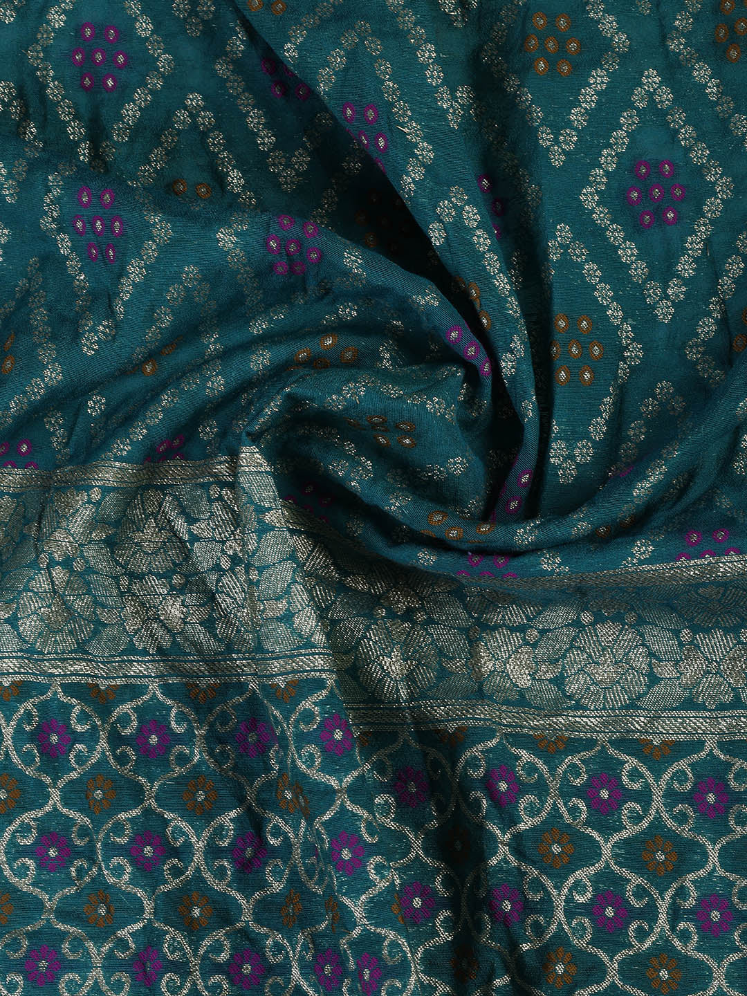 Neck Embroidery Chanderi Unstitched Suit With Dupatta