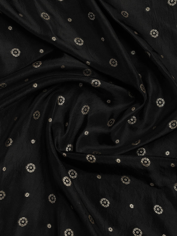 Embroidered Art Silk Unstitched Suit Piece With Dupatta
