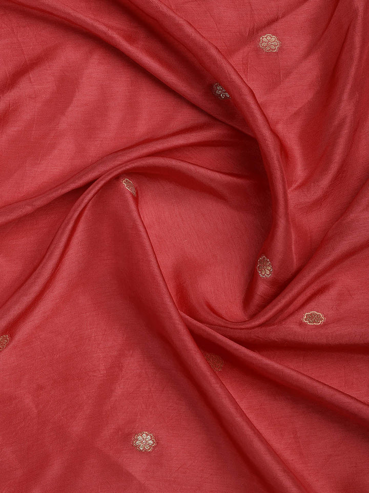 Embroidered Chanderi Unstitched Suit Piece With Dupatta