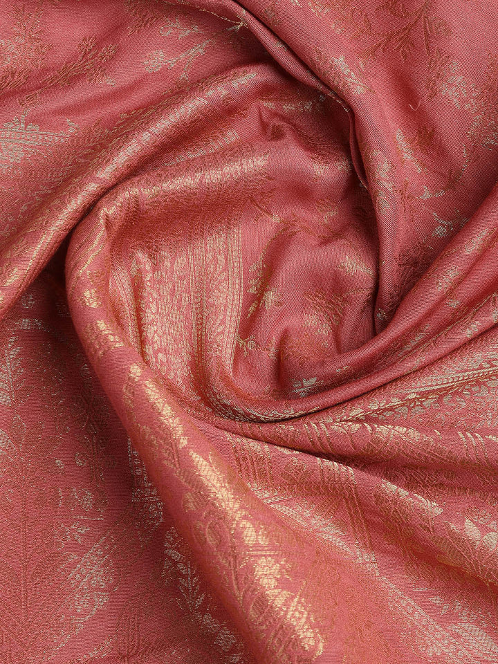 Embroidered Chanderi Unstitched Suit Piece With Dupatta