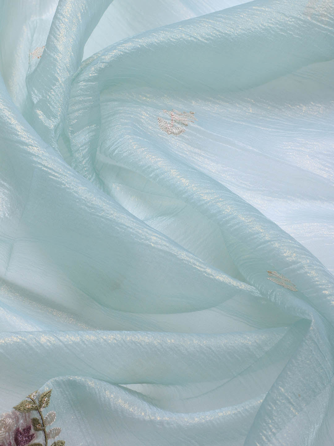 Neck Embroidery Organza Unstitched Suit Piece With Dupatta