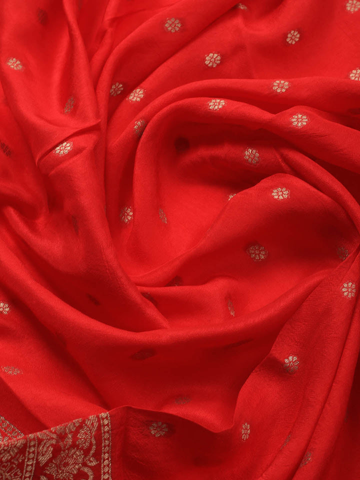 Embroidered Art Silk Unstitched Suit Piece With Dupatta