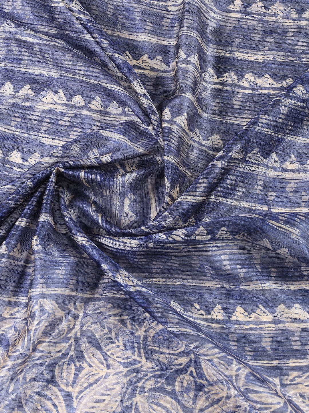 Printed Chanderi Unstitched Suit Piece With Dupatta